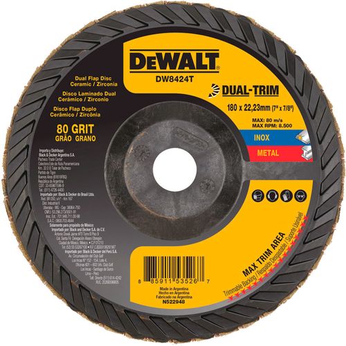 Disco Flap Dual-Trim 7"x7/8" G80 Dewalt DW8424T