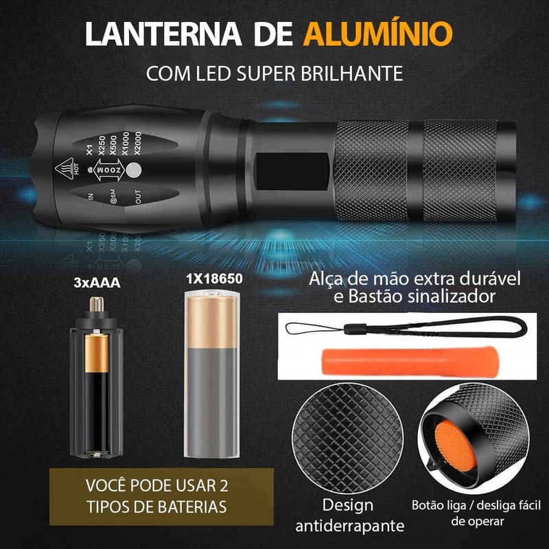 Lanterna-com-Zoom-Recarregavel-LED-JWS-X900-XML-T6-ANT-Ferramentas