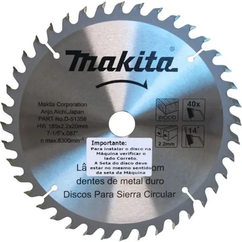 Disco-de-Corte-Serra-Circular-185x20mm-40-Dentes-Makita-D-51356-ant-ferramentas