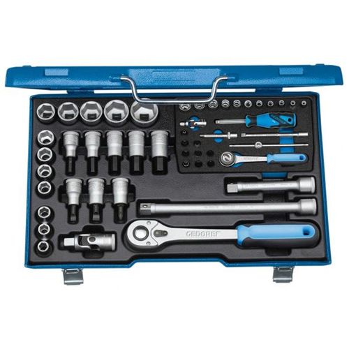 Jogo de Soquete Sextavado e Acessórios 1/4" a 1/2" Gedore 015511