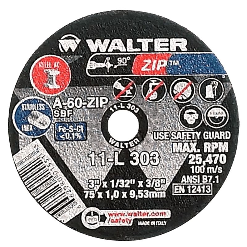 disco corte zipcut 3 x1/16x3/8 11l313 walter é na continental