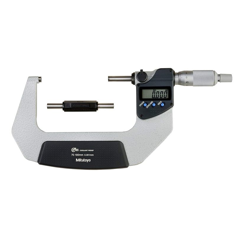 Micrometro-Externo-Digital-75-a-10mm-Sem-Saida-de-Dados-Com-Protecao-IP65-Mitutoyo-293-243-30-ANT-Ferramentas