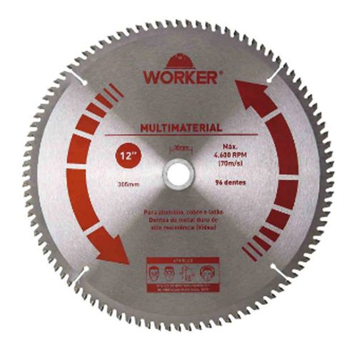 Serra Circular Multimaterial 12" 96 Dentes Worker 471623