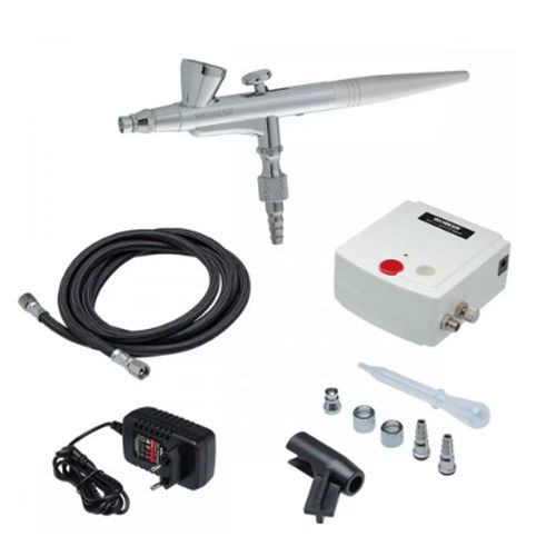 Kit Pistola Aerógrafico Com Minicompressor Bivolt Worker 977055