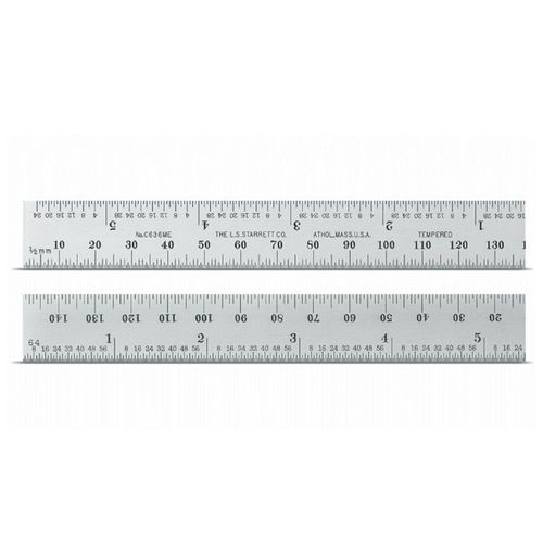 Escala De Aço Com Graduação Em Milímetros 150 x 19 x 1,2mm Starrett C635-150