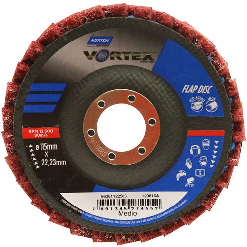 Disco Flap Vortex SCM 115x22mm Médio Norton 66261122503