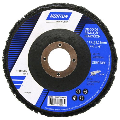 Disco Removedor de Tinta, Verniz, Ferrugem 115x22 Norton 69957314437