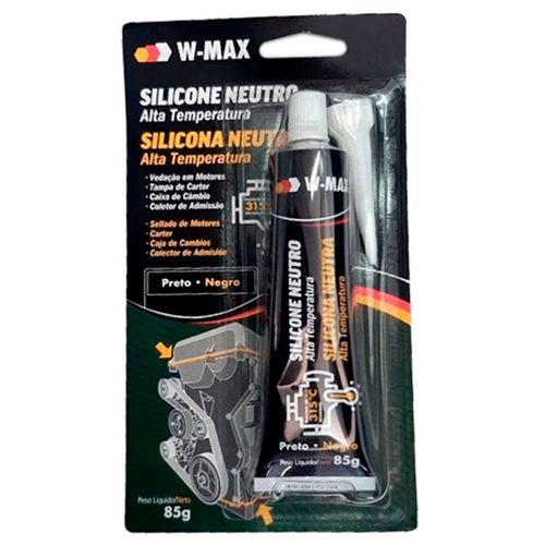 Silicone Neutro de Alta Temperatura Preto W-Max 85g Wurth 5986324085