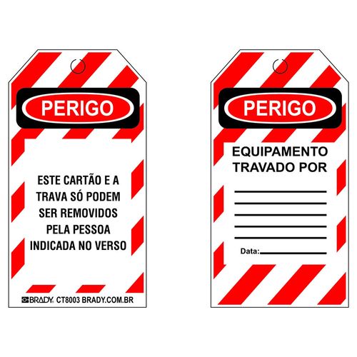 Cartão De Identificação De Bloqueio Perigo 5 Peças Brady CT8003