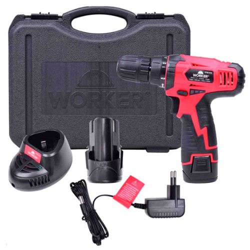 Kit Parafusadeira / Furadeira a Bateria 550 Rpm 17 Peças Worker PFW 010