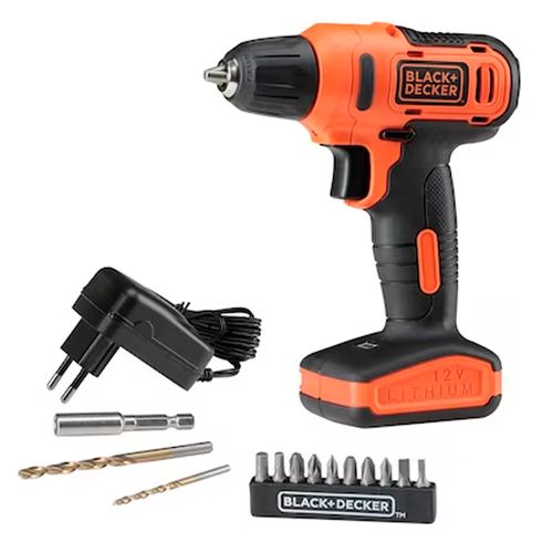 Parafusadeira / Furadeira 3/8" 12V + 13 Peças Black +Decker LD12S-BR