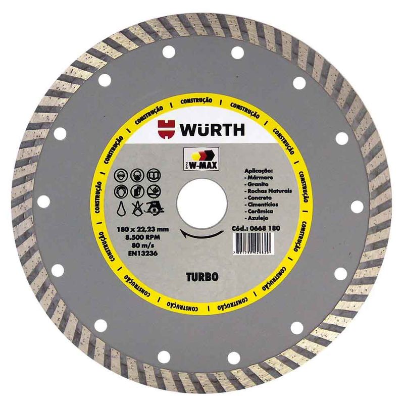 Disco-De-Corte-Diamantado-W-Max-Turbo-180mm-Wurth-0668180112-ANT-Ferramentas
