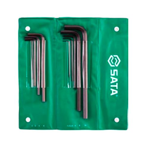 Jogo de Chave Hexagonal Curta 1,5 a 10mm Sata 11 Peças ST09128L