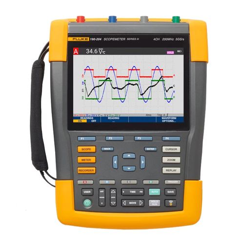 Osciloscópio Industrial Digital Portátil ScopeMeter 200MHZ 190-204-III-S Fluke 5282474 PA