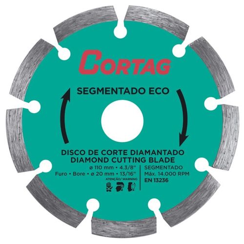 Disco De Corte Diamantado Segmentado Eco 110mm Cortag 61699