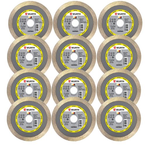 Disco Diamantado 110x20mm Contínuo 12 Peças Wurth 0668110111-12