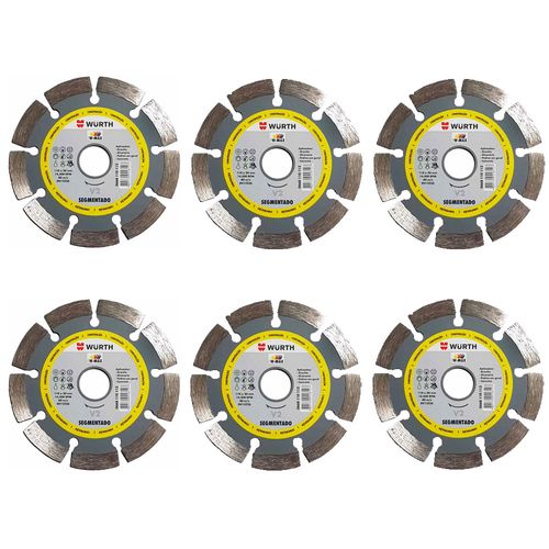 Disco De Corte Diamantado W-Max Segmentado 110mm 6 Peças Wurth 0668110112-6