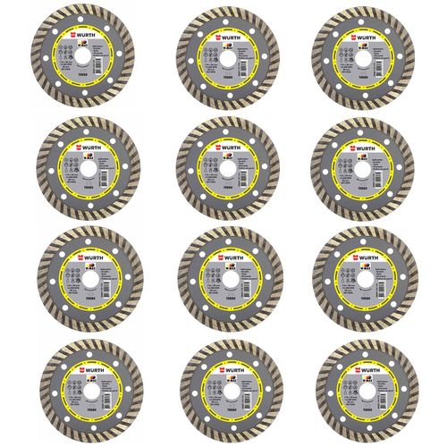 Disco De Corte Diamantado W-Max Turbo 110mm 12 Peças Wurth 0668110113-12