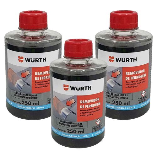 Removedor De Ferrugem 250ml 3 Peças Wurth 0890130251-3
