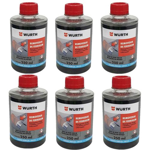 Removedor De Ferrugem 250ml 6 Peças Wurth 0890130251-6