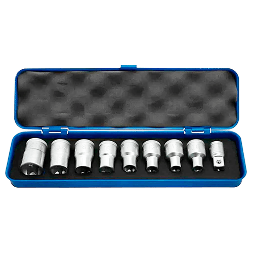 Jogo de Soquetes Torx 1/2" E10 a E24 Gedore 9 peças - 015644