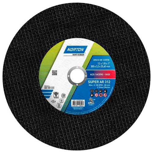 Disco de Corte Norton Super Aço 300x3,2x25,40 AR312