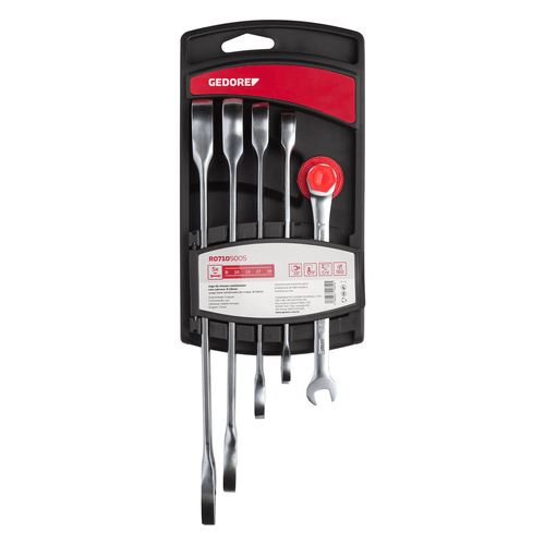 Jogo de Chave Combinada com Catraca 8 a 19mm Gedore Red 5 peças 3300849