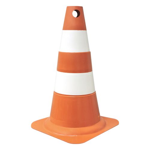 Cone de Sinalização PLT 50cm Laranja e Branco Plastcor 291692