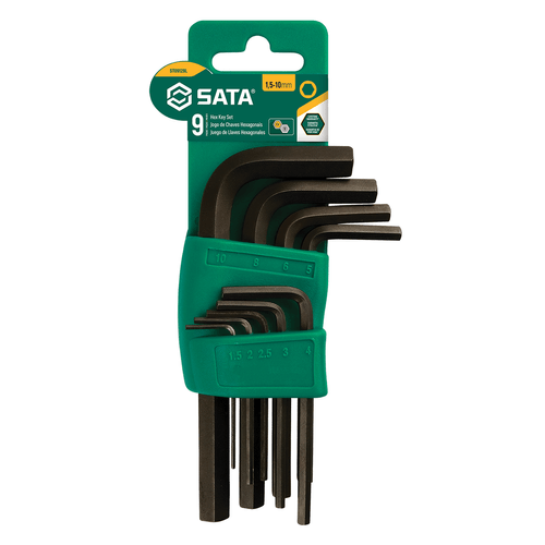 Jogo de Chave Hexagonal Curta 9 Peças Sata ST09129L