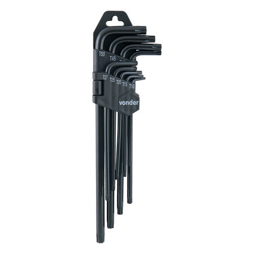 Jogo de Chaves Hexalobular Longas T10 a T50 Vonder 3573105000