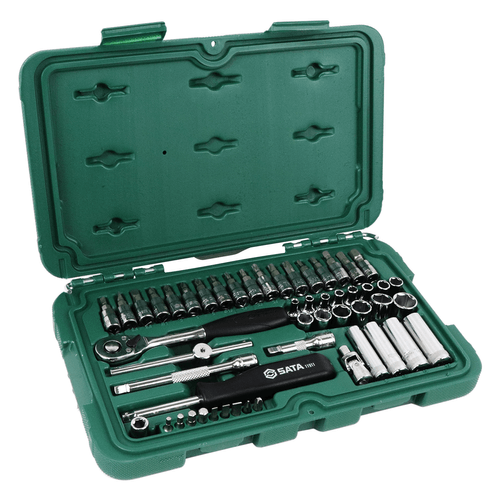 Jogo de Soquetes Sextavado Encaixe 1/4" 52 peças Sata ST09002SJ