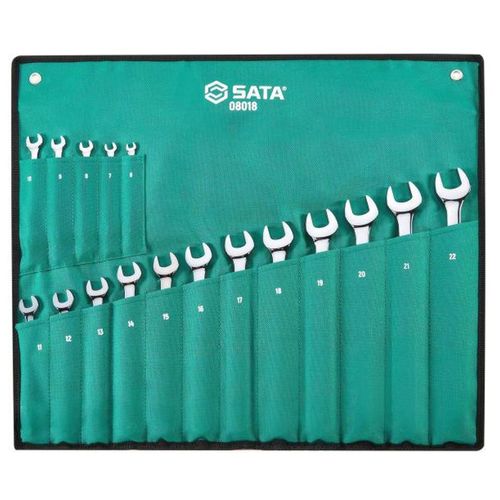 Jogo De Chave Combinada Angulada 45º 6 a 22mm 17 Peças Sata ST08018G