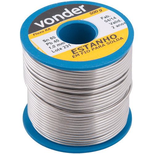 Estanho em Fio com Fluxo 1mm 500g Vonder 7451604010