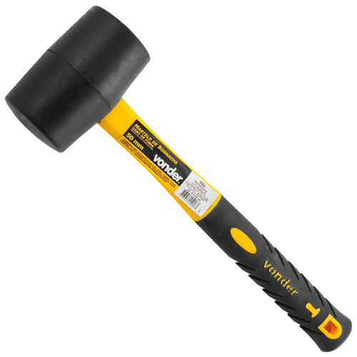 Martelo de Borracha Preto com Cabo de Fibra Vonder 3589000340