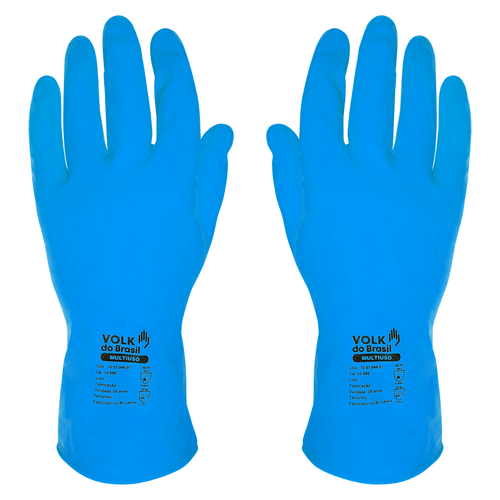 Luva de Látex Multiuso Azul Volk 105104402
