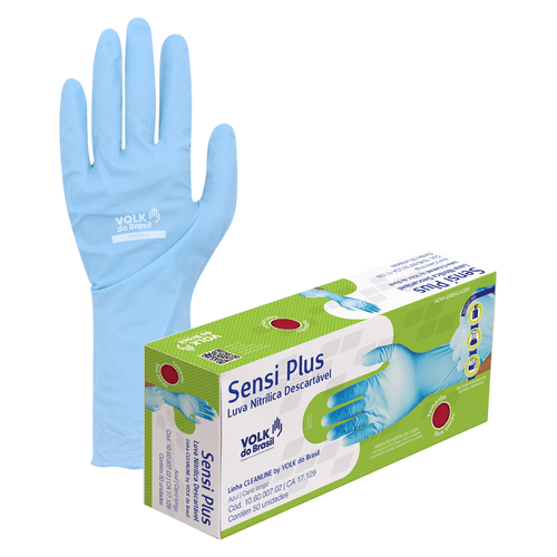 Luva Nitrílica Descartável Cano Longo Volk 106000702