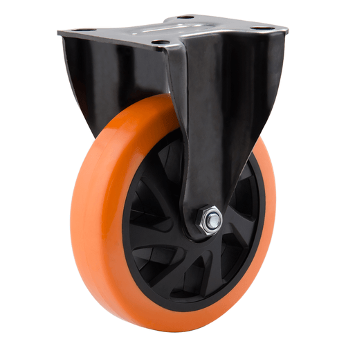 Rodízio Fixo c/ Placa Série 14 Black Roda Laranja 6" Colson 4810