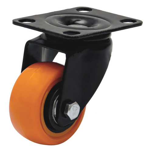 Rodízio Giratório c/ Placa Série 10 Black Roda Laranja 210 Colson 6236