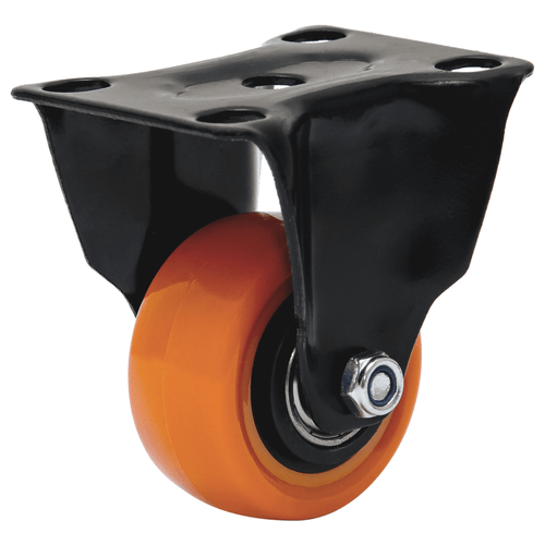 Rodízio Fixo c/ Placa Série 10 Black Roda Laranja 210 Colson 6237