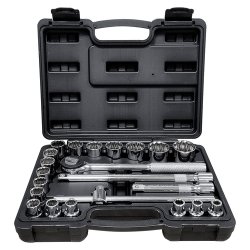 Jogo de Soquetes Estriados Encaixe 1/2" 22 Peças Estamparia Paulista K-1356