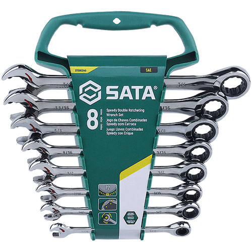 Jogo de 8 Chaves Combinadas com Catraca Speedy 5/16" a 3/4" Sata ST09034G