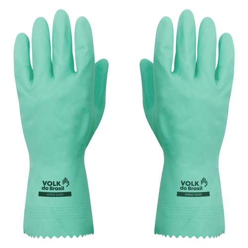 Luva Látex Verniz Silver Verde Volk do Brasil 105103803